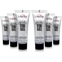 Glitter Fix Glue by LoveShy Cosmetics 6 PACK glitter fix gel for applying Chunky glitter, cosmetic glitter, festival glitter face, body hair lips