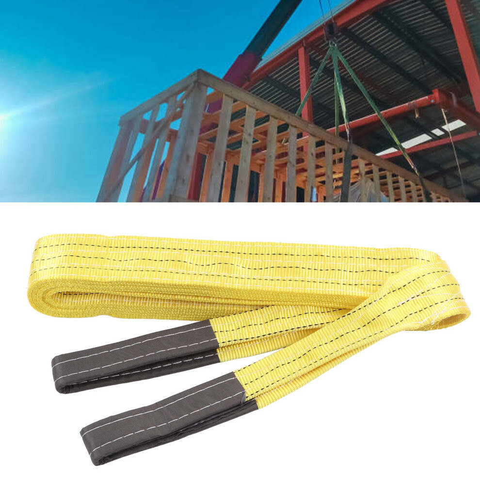 3T Lift Sling Strap 6M Polyester 75Mm Rigging For Crane Yellow 7601338801227
