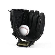 (M, BLACK) 1 pc Pu Leather baseball glove, Pu Leather Catcher, Baseball Glove for both adult and children