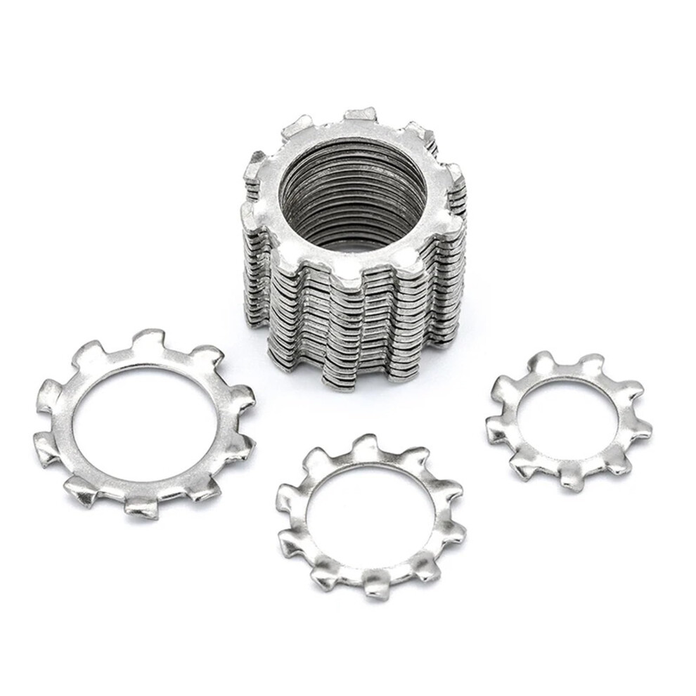 External Tooth Lock Washers Stainless Steel M6, 50Pcs, Compatible With M3 M4 M5 M8 M10 M12 M14 M16 M20 M24 M30 6947110973722