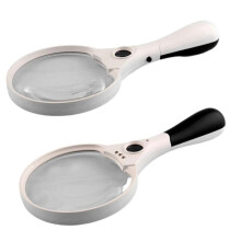 (A) Extra Large Strong Magnifying Glass 3 Bright Led Zoom Lightweight Hand Held 25x