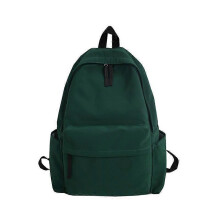 (green) Backpack High School Students Backpack Large Capacity Travel Backpack Solid Color Schoolbag For Girls