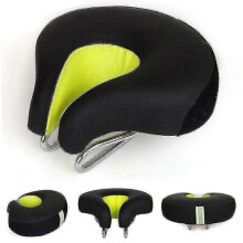 (Green) Bicycle Saddle No Nose Bicycle Saddle Mountain Bike Thickened Super Soft Cushio-12 -gls