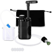 (Black) Outdoor Portable Water Filter Safety Emergency Water Purifier Personal Filtration Outdoor Activities Water Filter