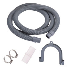 Dishwasher Drain Hose Extension Set 2m with Adjustable U-Clamp for Secure Fit Compatible with Standard Models