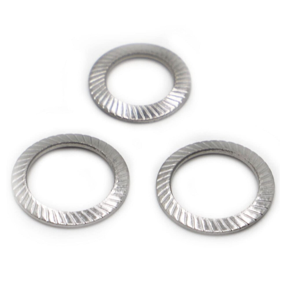 Stainless Steel Washers, Knurled Sealing Gasket, 50 Pieces, 304 Stainless Steel Elastic Lock Washers M2.5-M16 Din 9250 6947110974323