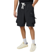 Kurz Cargohosen Herren Fitness Bermuda Shorts Loose Fit Schnelltrockend Mit Kordelzug Tasche XXL Schwarz Activewear