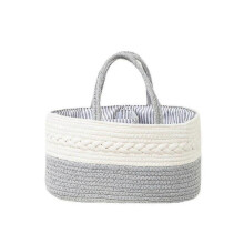 (grey) Basket Cotton Rope Storage Basket Desktop Woven Storage Box Creative Style Portable Cotton Rope Storage Basket