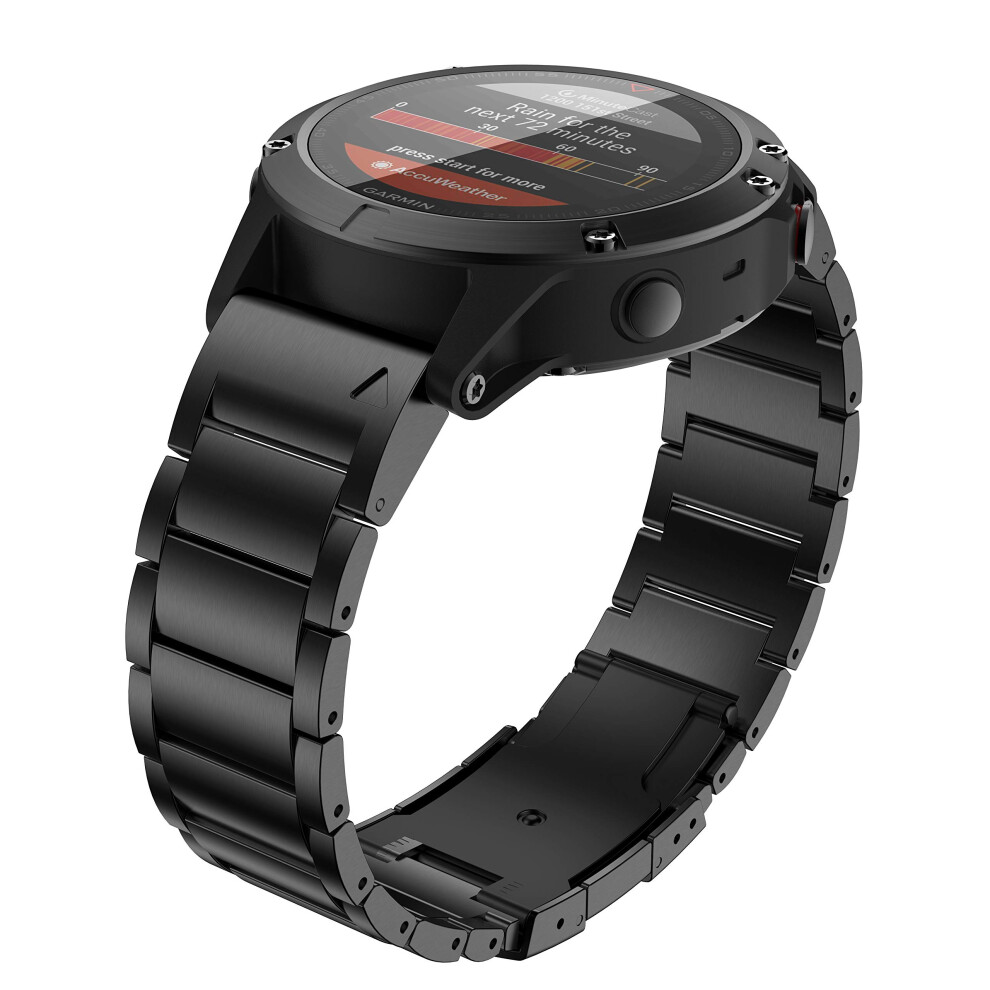 Fenix 7X/Fenix 6X Pro/5X Plus Compatible 26Mm Titanium Alloy Quick Release Bracelet For Garmin Fenix 6X/5X/3/3Hr Black 6276012329666
