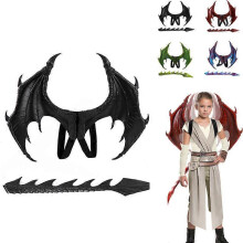 (Black) Dragon Wings and Tail Children Dress Up Dragon Wing Tail nP Halloween Christmas Party60CM