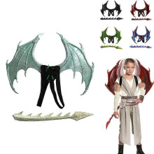 (Light green) Dragon Wings and Tail Children Dress Up Dragon Wing Tail nP Halloween Christmas Party60CM