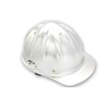 Aluminium Helmet, Adjustable Work Helmet with 4-Point Webbing, Protective Construction Hard Hat for Workers