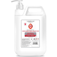 Hand Sanitiser rub with Pelican Pump Dispenser - 80% Alcohol 5 Litre - Anti-Bacterial Hand Hygiene Rub 5L, sanitizer (Single) - Lakeland Cosmetics