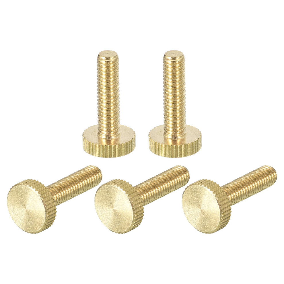 Knurled Thumb Screws M6x25mm Flat Brass Fasteners With Grip Knobs For Home Electronics And Machinery 5 Pack 6493810583285