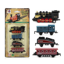 (black) Kids Boys Girls Mini Simulation Steam Train Pull-back Train Model Diecasts Locomotive Playset Toys