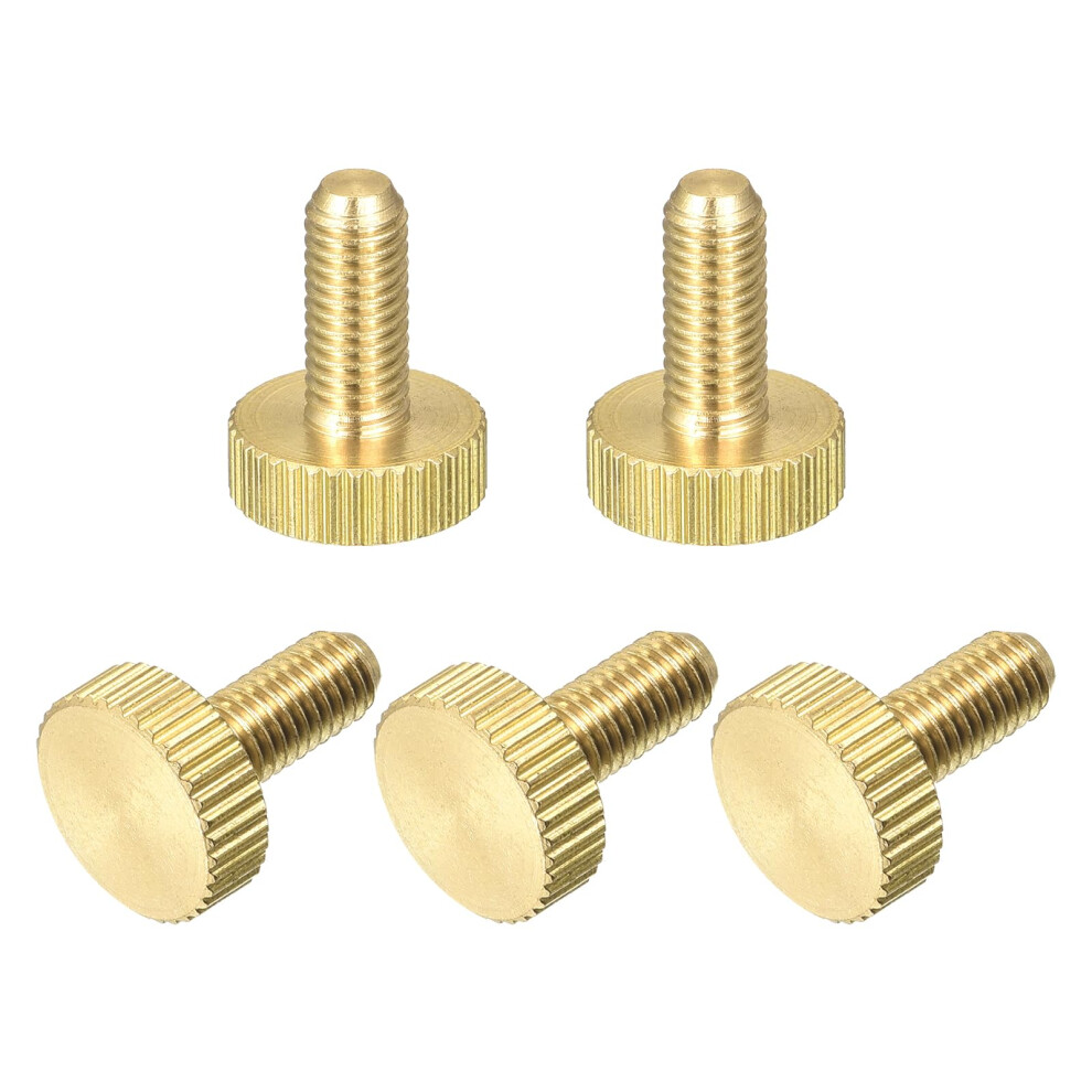 M5x12mm Brass Thumb Screws With Knobs, 5-Piece Set, Flat Head Fasteners For Home, Electronics, And Machinery 6947110975177
