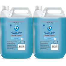 Lakeland Cosmetics antibacterial soap hand wash- 5L Litre refill bottle Vegan fragranced anti-bacterial liquid soap hand wash, made in UK (2x 5 Litre)