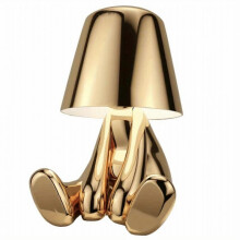 (A) Thinker Little Golden Man Table Lamp Bedroom Touch Atmosphere Night Light USB Rechargeable Decorative Table Lamp
