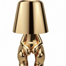 (B) Thinker Little Golden Man Table Lamp Bedroom Touch Atmosphere Night Light USB Rechargeable Decorative Table Lamp