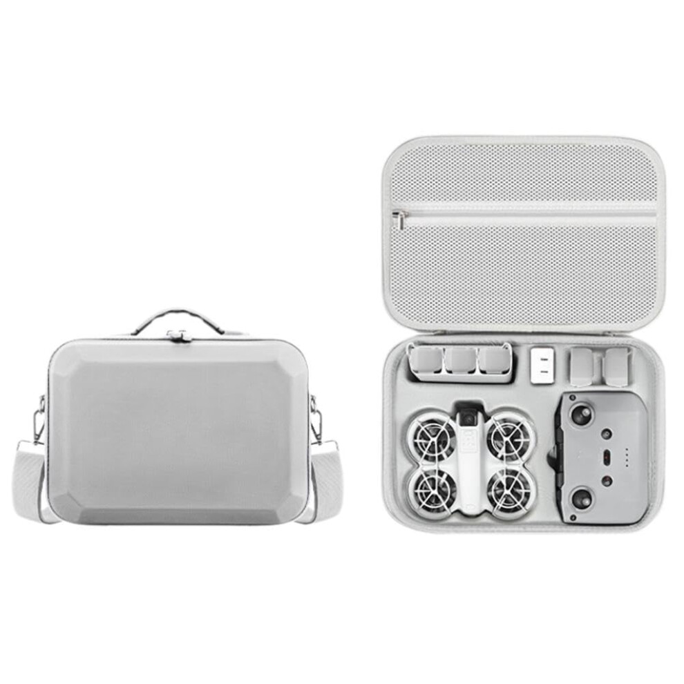 Drone Storage Bag Waterproof Pu Material Portable Handheld Camera Kit Box Compatible With Dji Neo Grey 6493810583438
