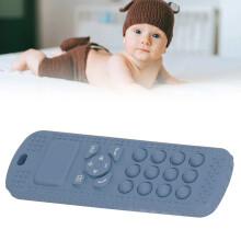 Baby TV Remote Shaped Silicone Teething Toy, Soft, Durable, Dark Blue
