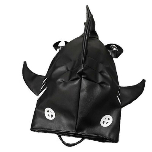 (black) Personalized shark backpack backpack pu womens bag commuter travel bag size