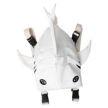 (White) Personalized shark backpack backpack pu womens bag commuter travel bag size
