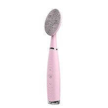 (pink) Electric cleansing instrument household silicone deep cleansing brush Handheld rechargeable vibrating face wash brush