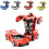 (Red) Two-in-one transforming robot car Lamborghini model mini automatic transforming robot toy 1