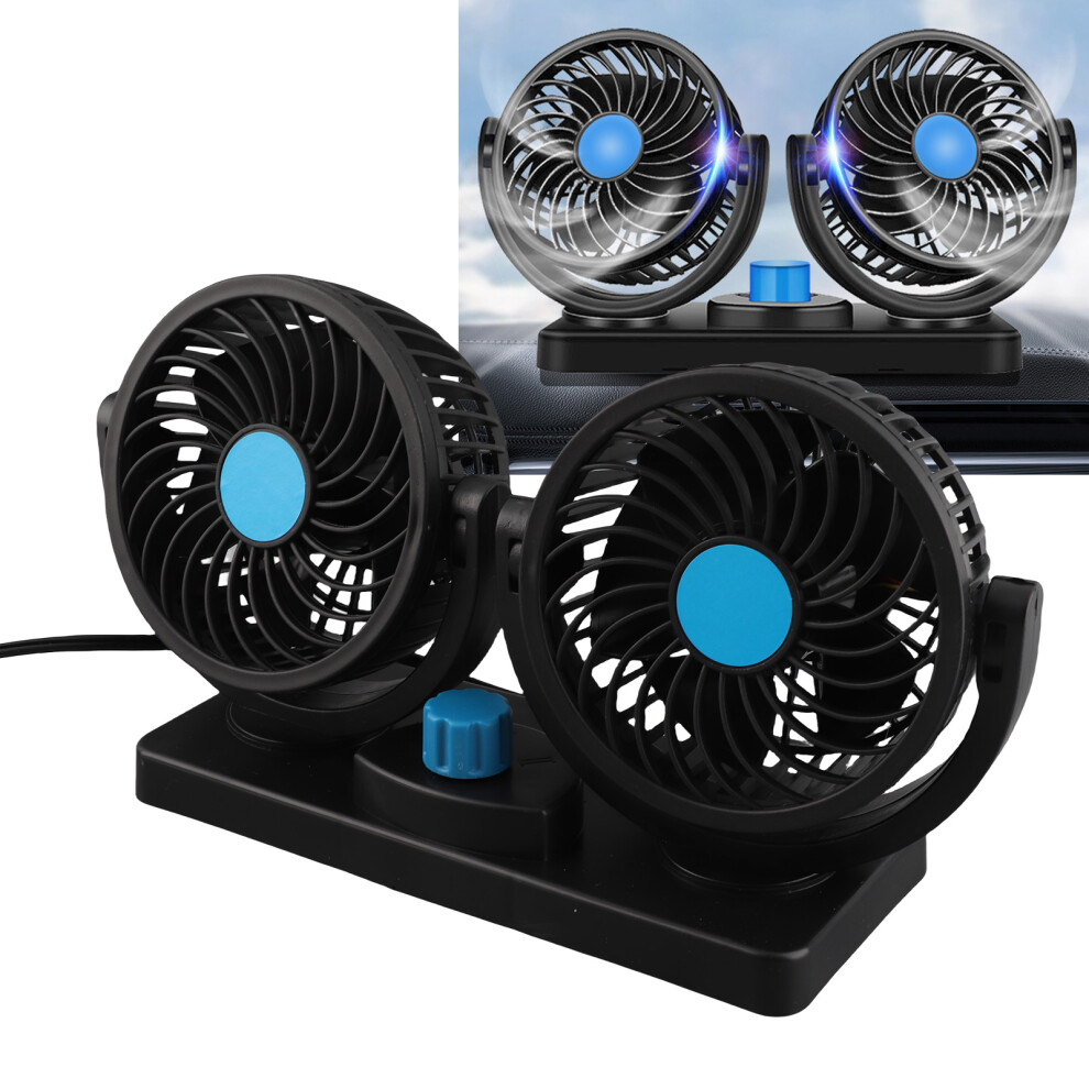12V Dual Head 360 Rotatable Car Fan Seat Ventilation Cooling Fan 9381338827097