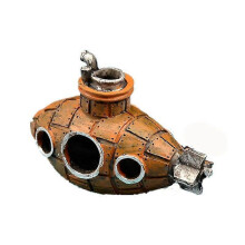 (Brown) Resin Submarine Ornaments Hollow Fish Shrimp Shelter Cave Aquarium Fish Tank Landscaping Decoration Multi-color Optional