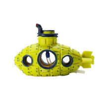 (Yellow) Resin Submarine Ornaments Hollow Fish Shrimp Shelter Cave Aquarium Fish Tank Landscaping Decoration Multi-color Optional