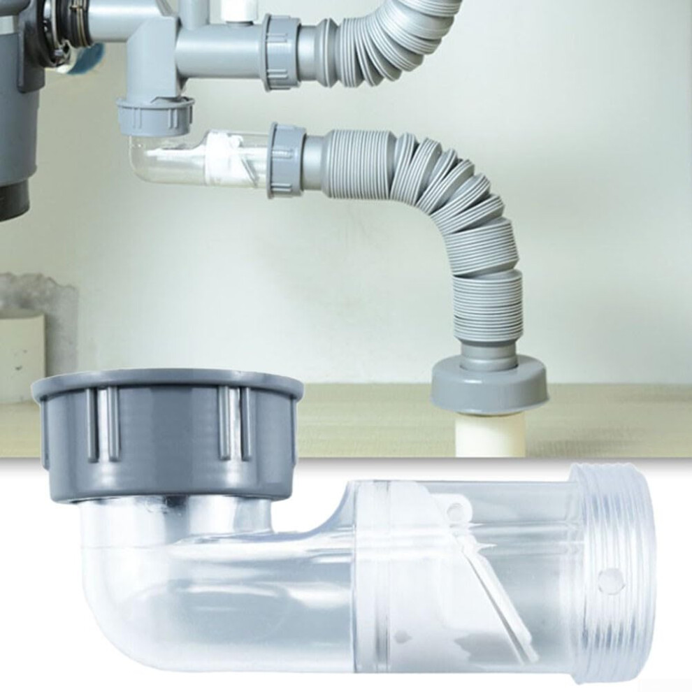 Drain Hose Odor Resistant Clear Deodorizing Elbow Check Valve 45Mm Side Drain Pipe For Kitchen And Bathroom Use 6482260518107