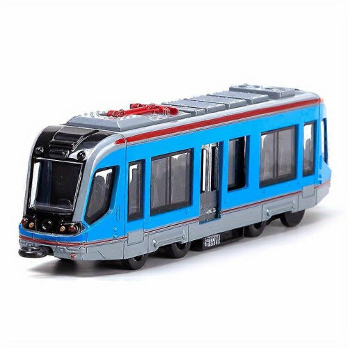 (red) Alloy rail car model children's toy train ornaments pull-back car model boy toy 2