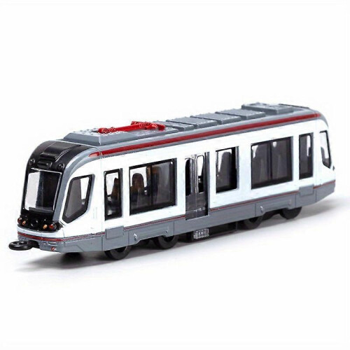 (silver) Alloy rail car model children's toy train ornaments pull-back car model boy toy