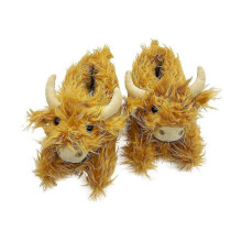 (255MM) Highland Cow Slippers Yak Slippers Winter Bedroom Cotton Slippers For Home