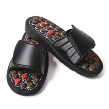 (38 39, brown red) Feet Massage Slippers Foot Reflexology Acupuncture Therapy Slipper Shoes Unisex