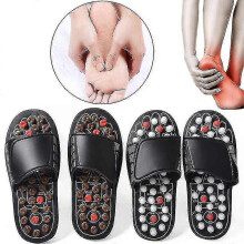 (44 45, brown red) Feet Massage Slippers Foot Reflexology Acupuncture Therapy Slipper Shoes Unisex