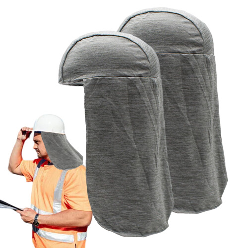 Protective Hard Hat with Sun Protection, Moisture-Wicking, Breathable, Quick-Dry Reflective Mesh Fabric, 2-Pack Light Gray