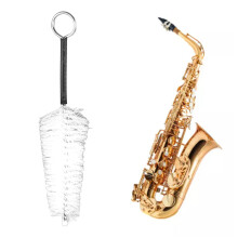 Durable Metal Handle Soft Fiber Brush for Gentle Trumpet Mouthpiece Care