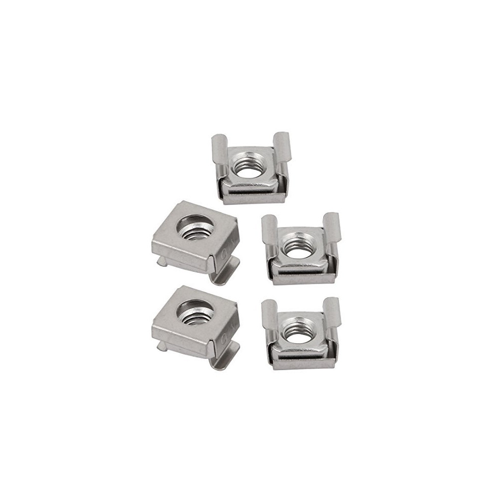 M6 304 Stainless Steel Cage Nut 5-Pack For Server Cabinet Rack Mounting Hardware, Silver Finish 6482260519203
