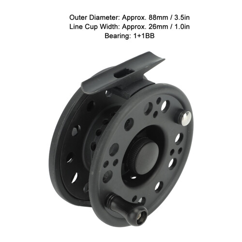 7/8 Size Fly Reel for Streams & Lakes Precise Machining Plastic Black Finish 1