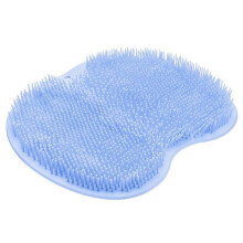 (blue) Shower Foot Scrubber Pad Back Body Massager Bath Mat Non-slip Suction Cups