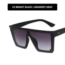 (light grey) Lebanghui New Trend Large Frame One-Piece Uv400 Sunglasses Street Shooting Male/Female Sunglasses Retro
