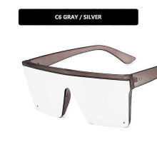 (off-white) Lebanghui New Trend Large Frame One-Piece Uv400 Sunglasses Street Shooting Male/Female Sunglasses Retro