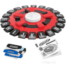 (red) Alphabet Game Turntable English Board Game Family Interactive Board Puzzle Table Toy