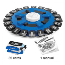(blue) Alphabet Game Turntable English Board Game Family Interactive Board Puzzle Table Toy