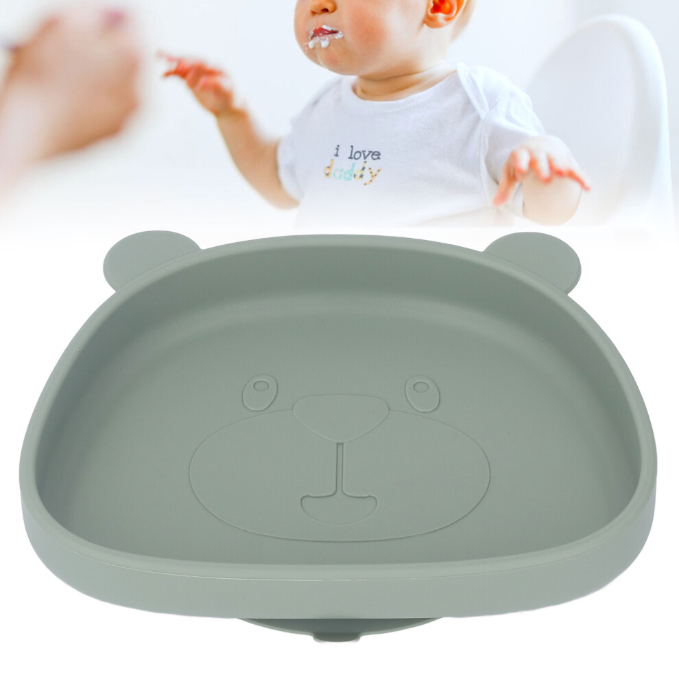 Baby Olive Panda Silicone Toddler Plate Suction Feeding Supply Green