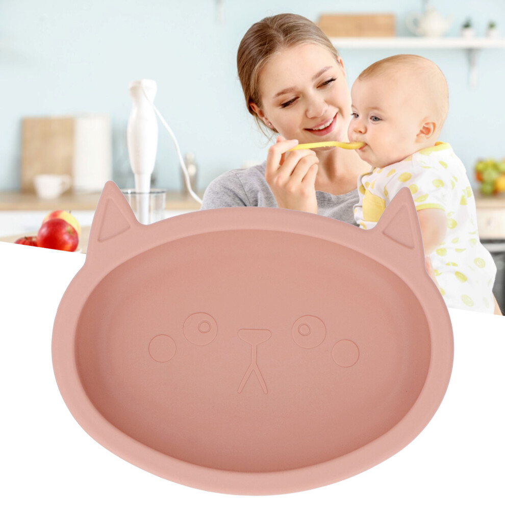 Toddler Silicone Baby Bowl in Cartoon Cat Shape with Suction Cup 200ml Orange