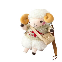 (Khaki) Cute Sweater Lamb Doll Plush Bag Cute Cartoon Cute Girl Korean